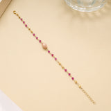 Fancy Pink and Golden Beads Bracelet