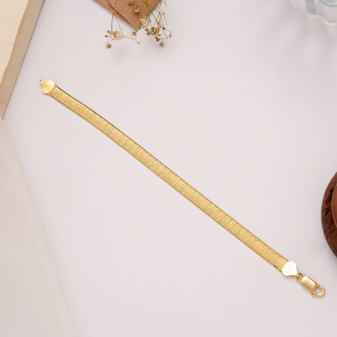 Minimalist Golden Flexible Flat Bracelet