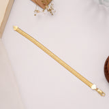 Minimalist Golden Flexible Flat Bracelet