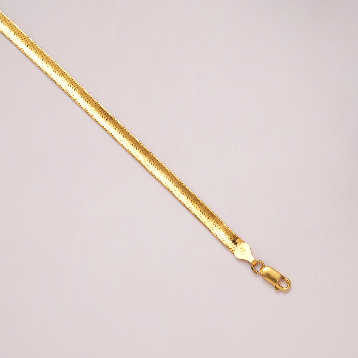 Sleek Shining Golden Flat Design Bracelet