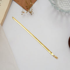 Sleek Shining Golden Flat Design Bracelet