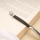 Bold Black Band Silver Bracelet
