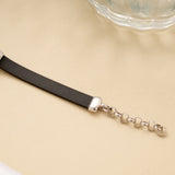 Bold Black Band Silver Bracelet