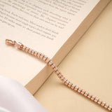Minimal Multi Stone Silver Rose Golden Bracelet