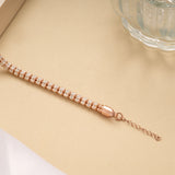 Minimal Multi Stone Silver Rose Golden Bracelet