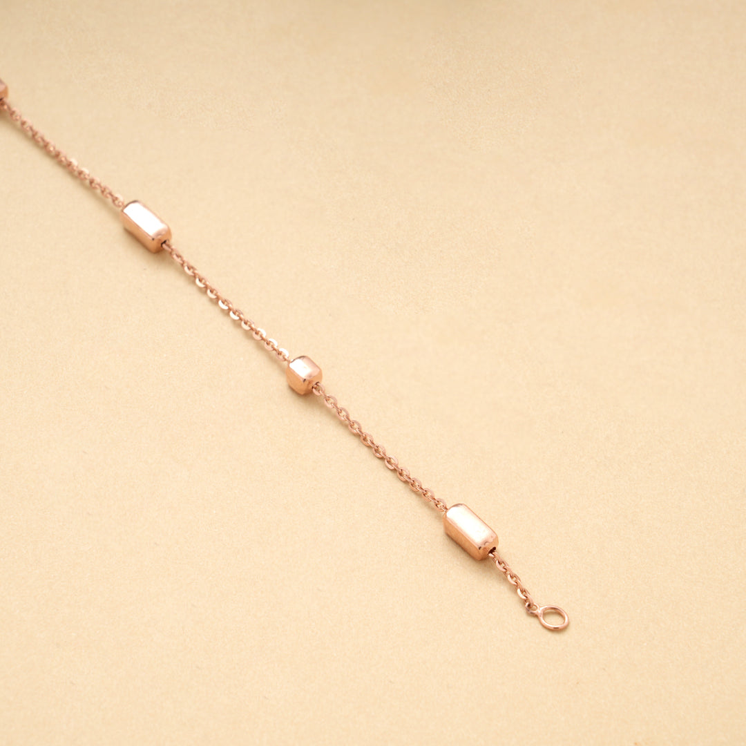 Modern Silver Beads Rose Bracelet