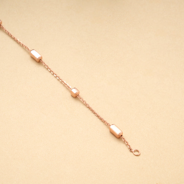 Modern Silver Beads Rose Bracelet