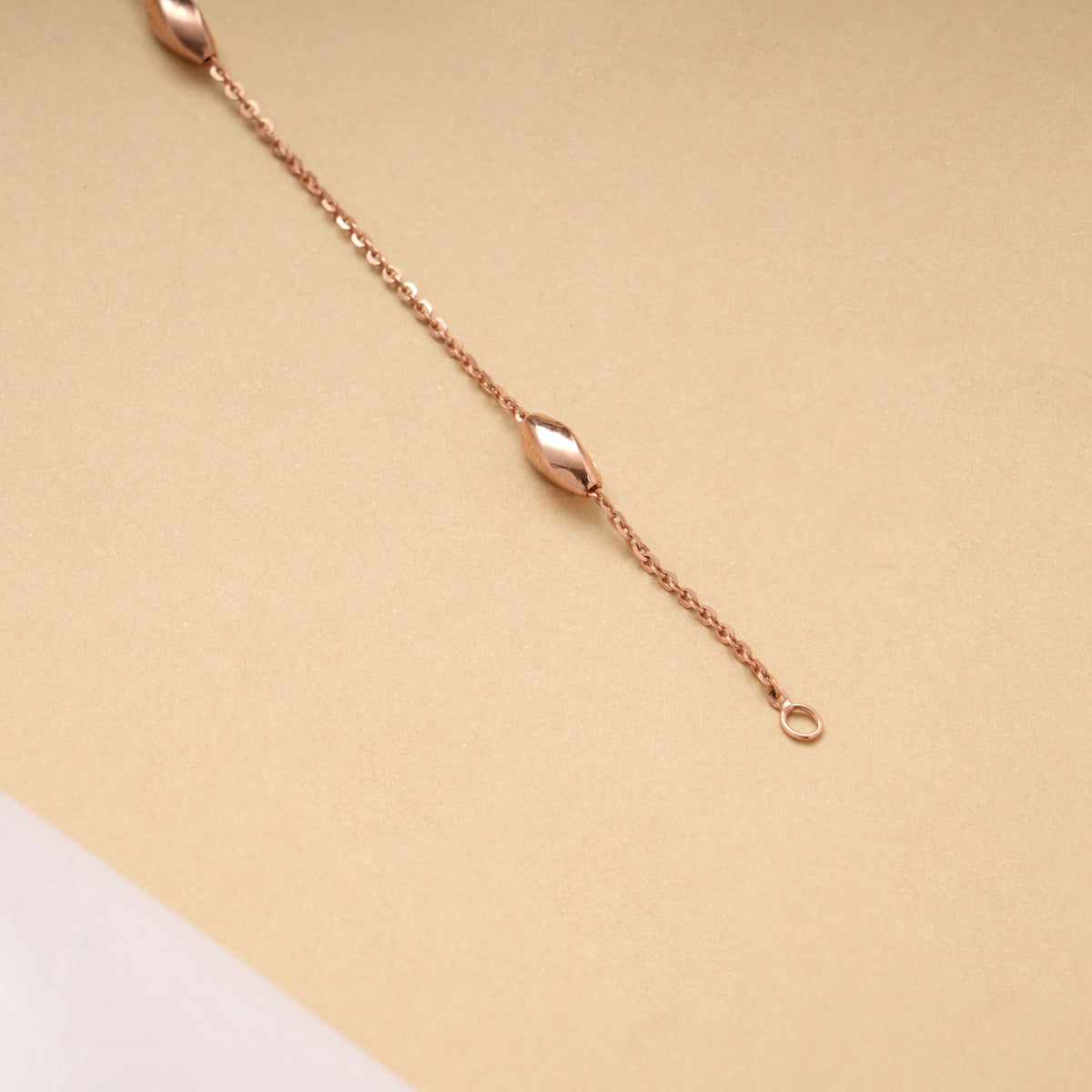 Trendy Tri Beads Silver Rose Gold Bracelet