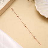 Trendy Tri Beads Silver Rose Gold Bracelet