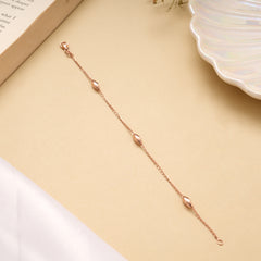 Trendy Tri Beads Silver Rose Gold Bracelet