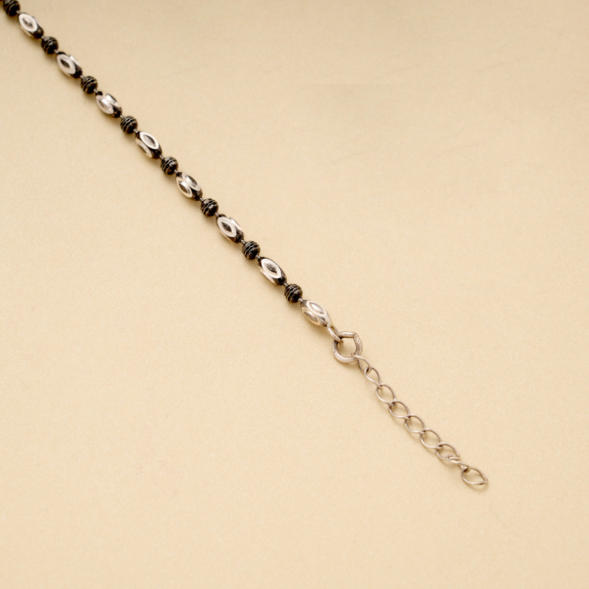 Black Beads Silver Baby Bracelet