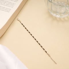 Black Beads Silver Baby Bracelet