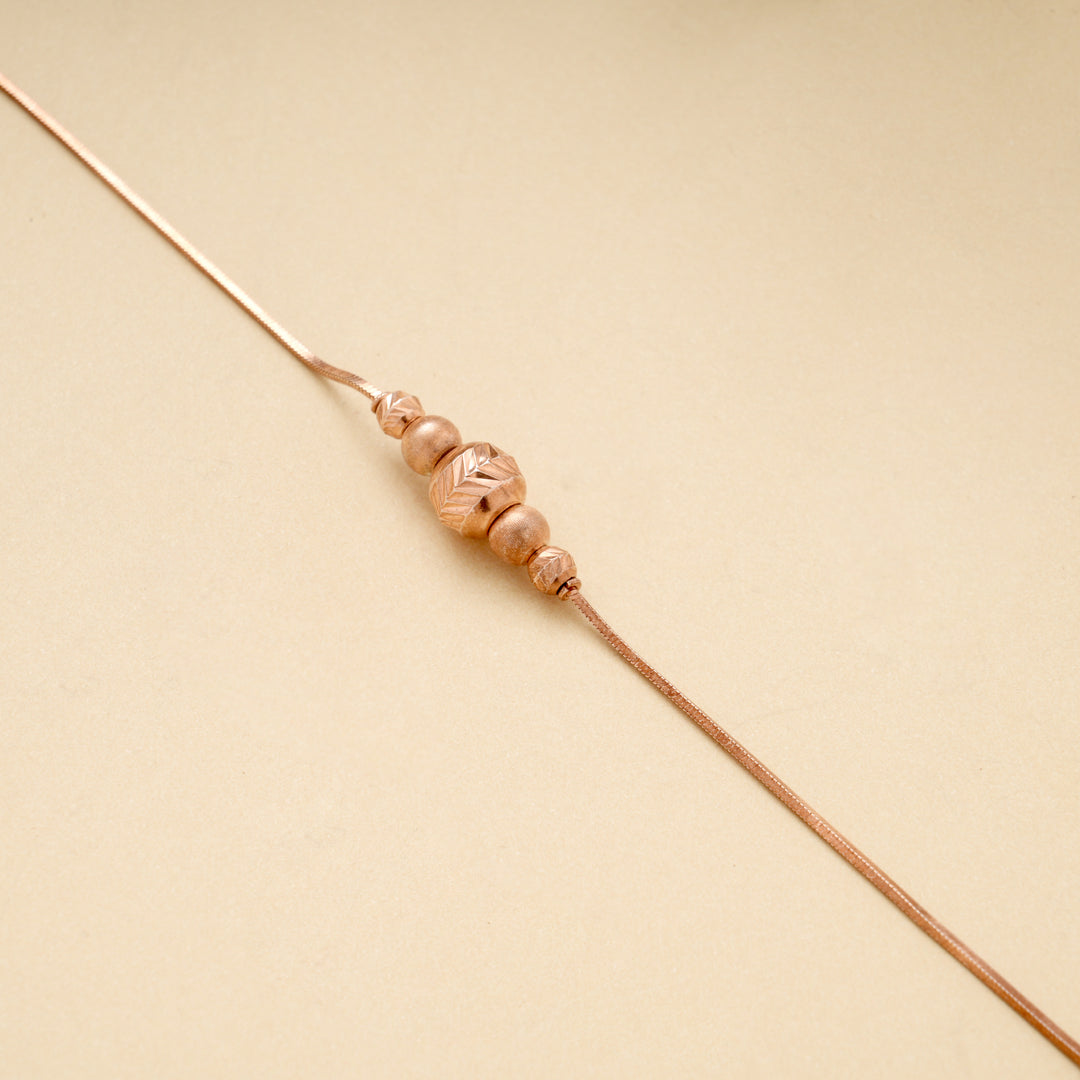 Elegant Textured Silver Rose Gold Bracelet