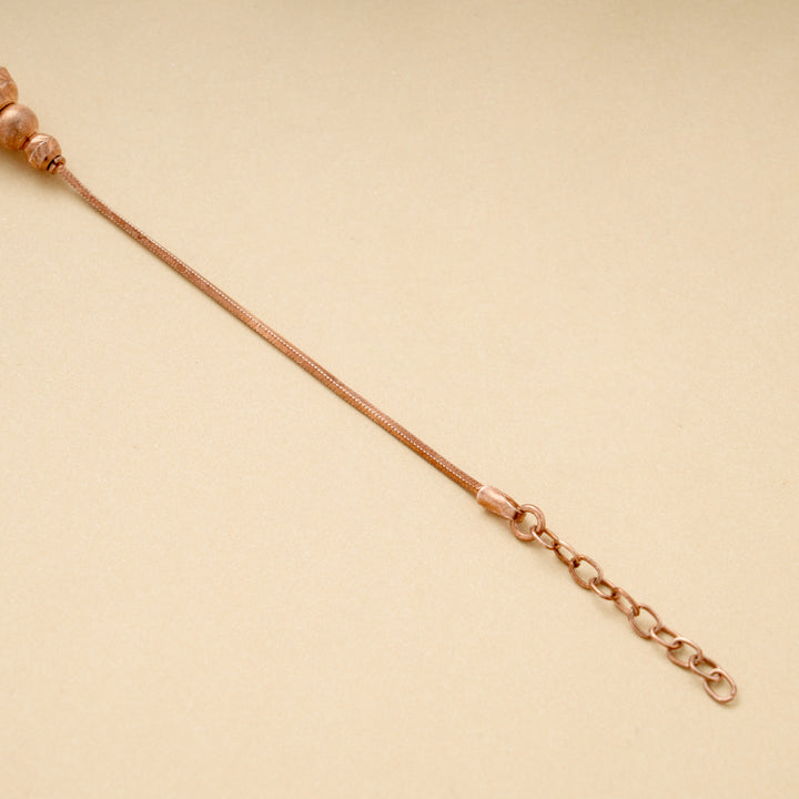 Elegant Textured Silver Rose Gold Bracelet