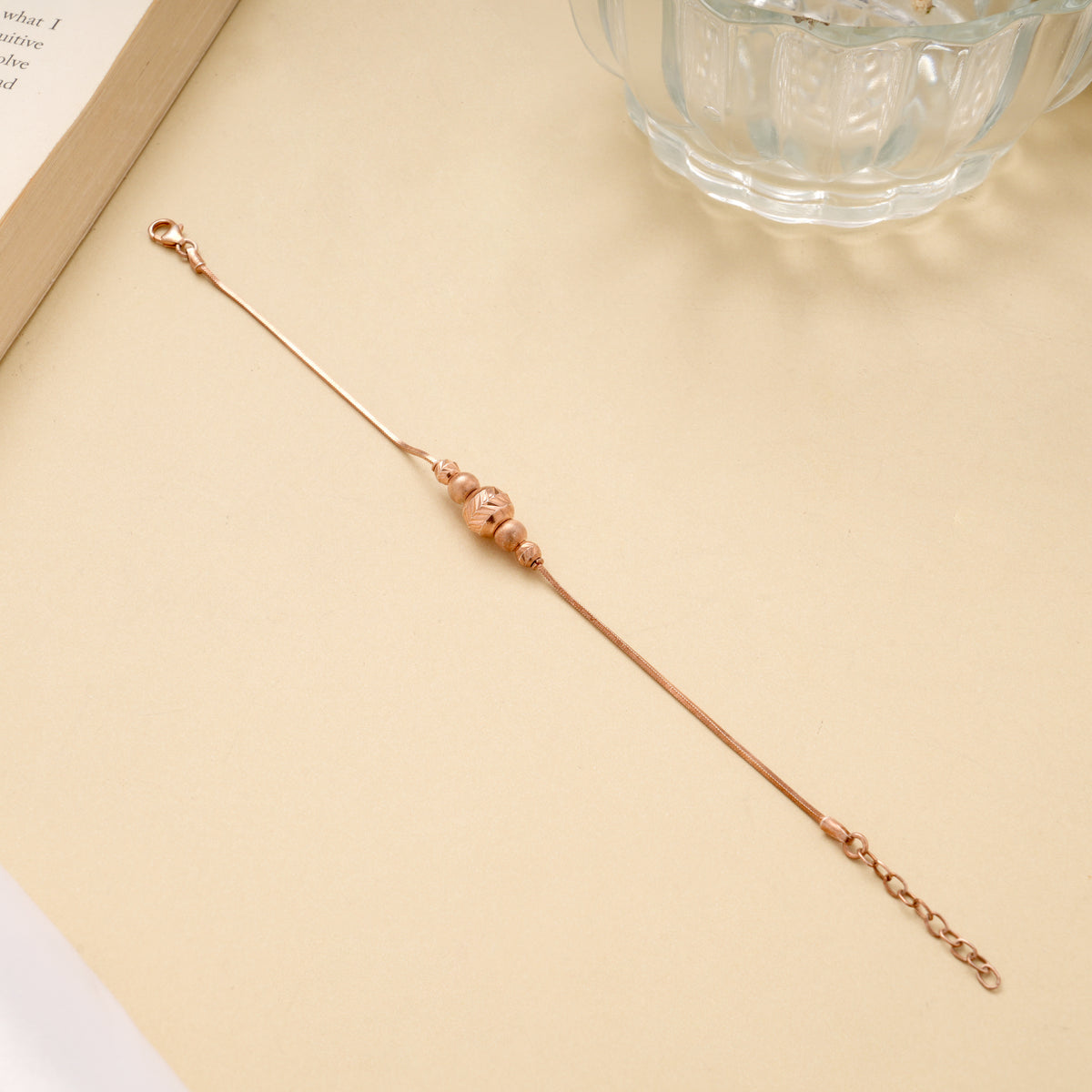 Elegant Textured Silver Rose Gold Bracelet