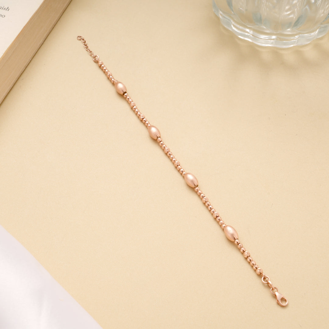 Cute Multi Beads Silver Rose Gold Bracelet