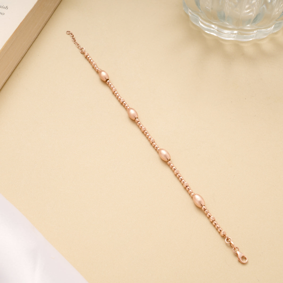 Cute Multi Beads Silver Rose Gold Bracelet