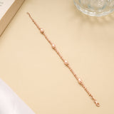 Cute Multi Beads Silver Rose Gold Bracelet
