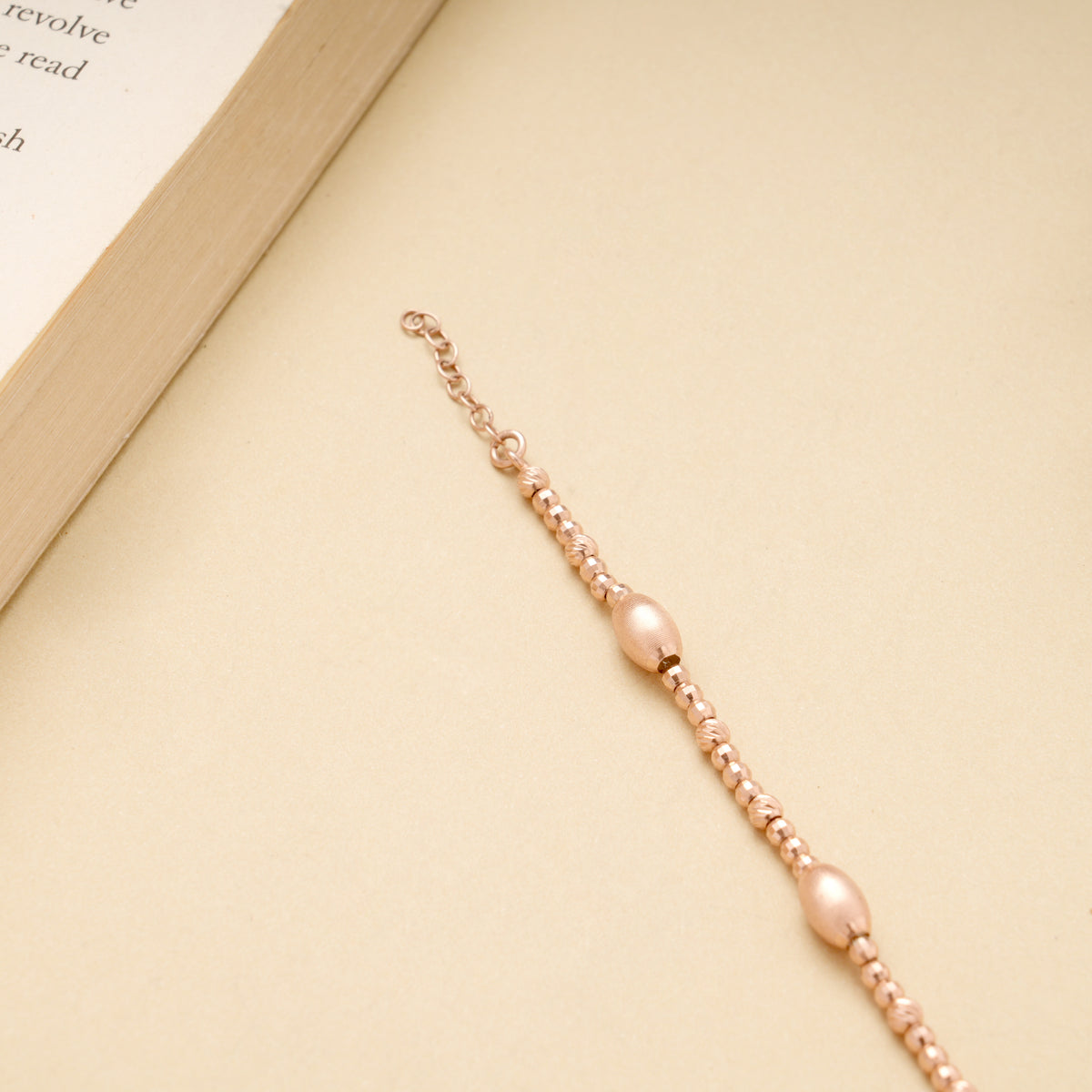 Cute Multi Beads Silver Rose Gold Bracelet