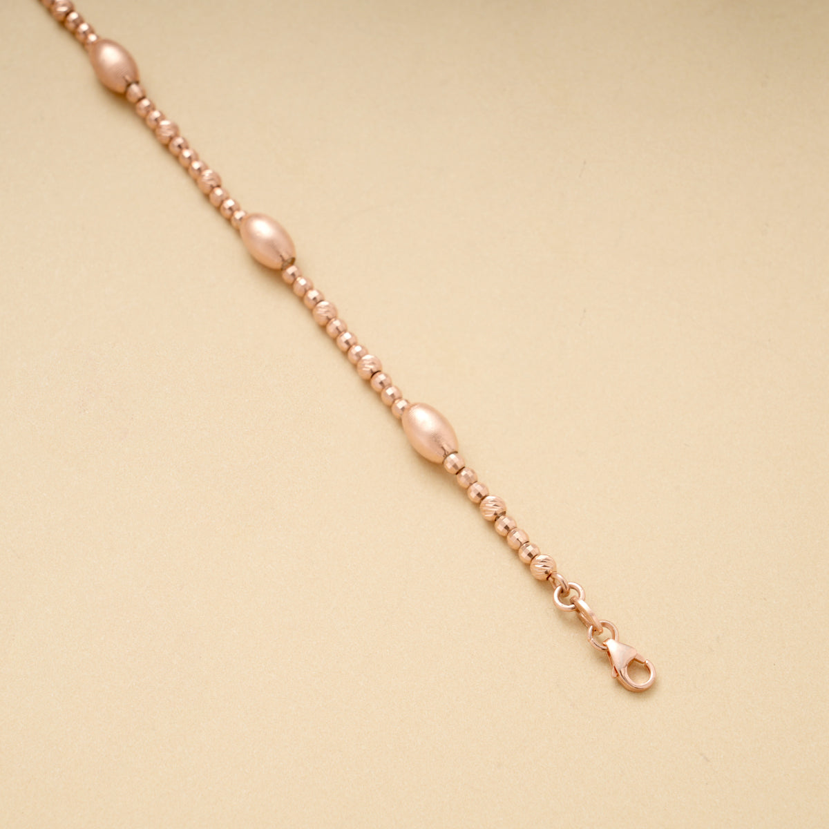 Cute Multi Beads Silver Rose Gold Bracelet