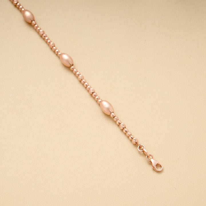 Cute Multi Beads Silver Rose Gold Bracelet