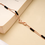 Beautiful Infinity Layered Black Beads Bracelet