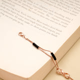 Beautiful Infinity Layered Black Beads Bracelet