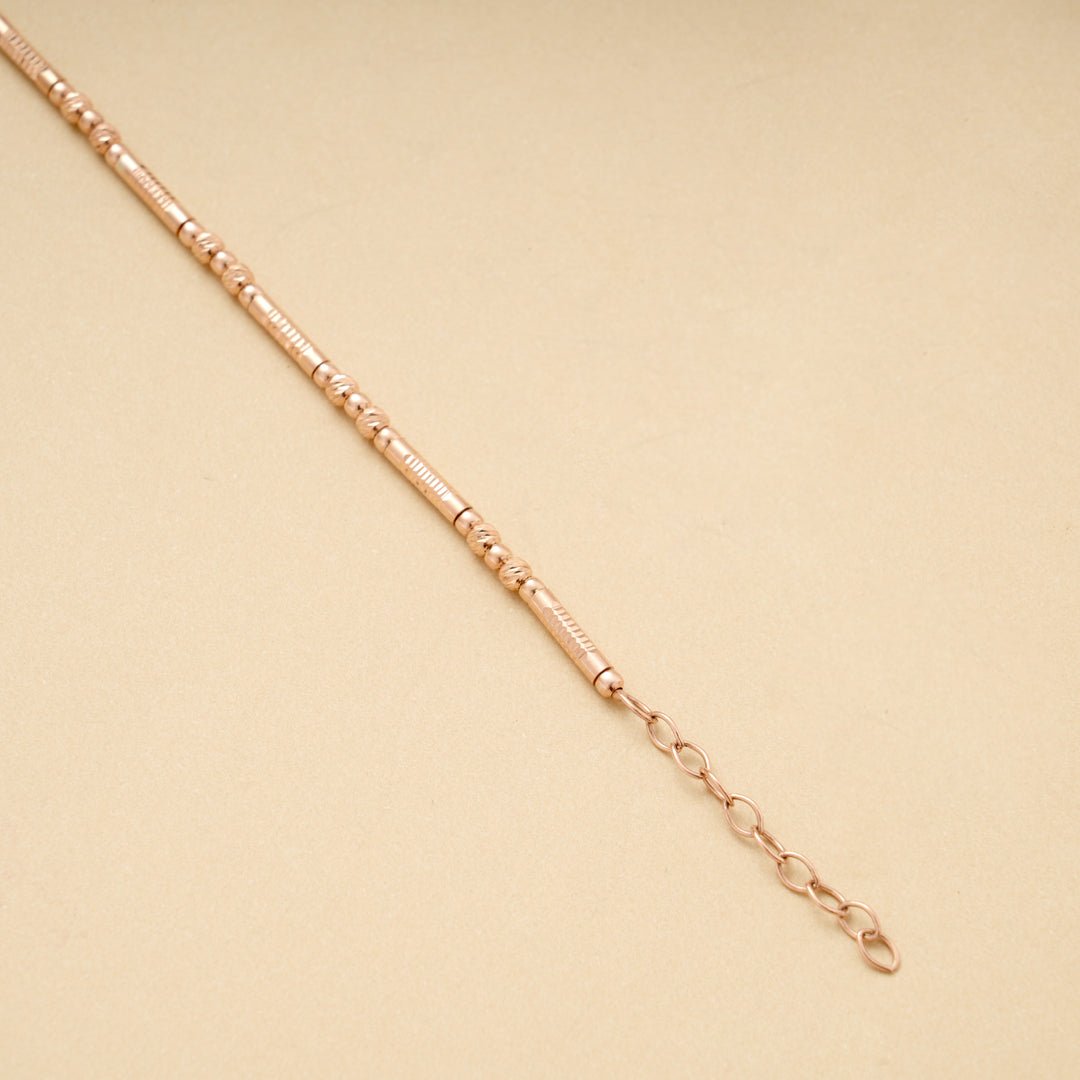 Cute Pipe Line Silver Design Rose Gold Bracelet
