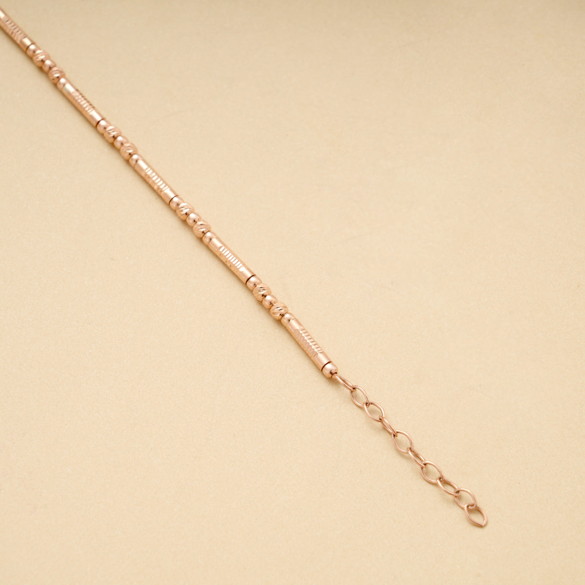 Cute Pipe Line Silver Design Rose Gold Bracelet