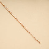 Cute Pipe Line Silver Design Rose Gold Bracelet