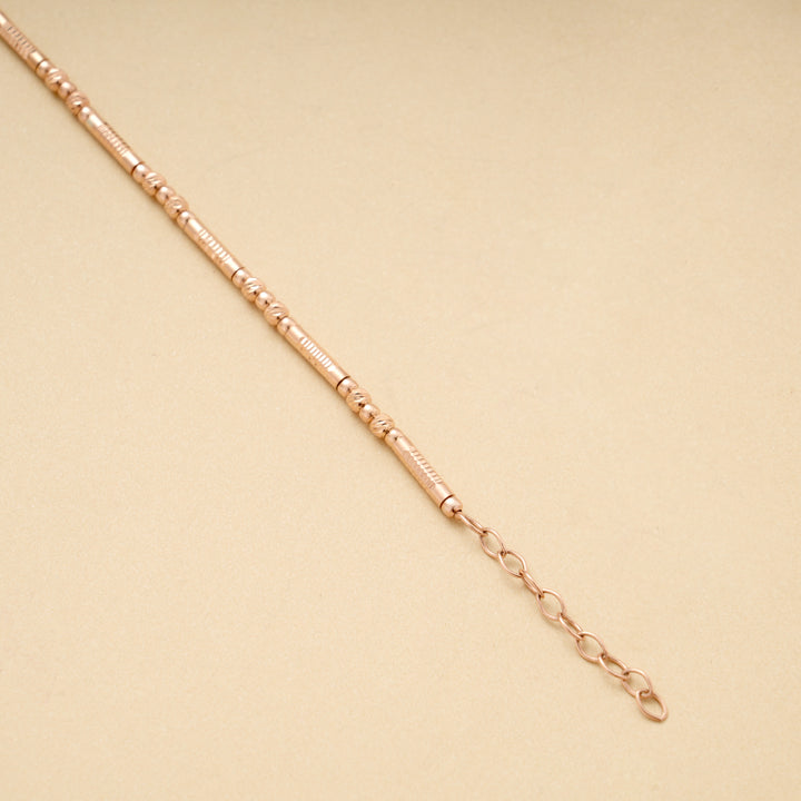 Cute Pipe Line Silver Design Rose Gold Bracelet