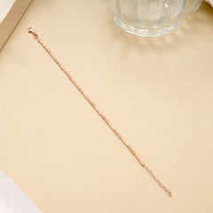 Cute Pipe Line Silver Design Rose Gold Bracelet