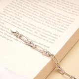 Minimalist Silver Paperclip Style Bracelet