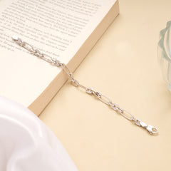 Minimalist Silver Paperclip Style Bracelet