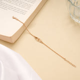 Fancy Lock Pattern Silver Rose Gold Bracelet