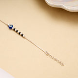 Elite Evil Eye Black Beads Silver Bracelet