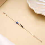 Elite Evil Eye Black Beads Silver Bracelet