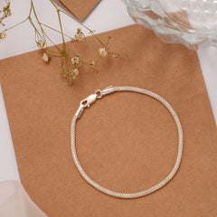 Elegant Silver Popcorn Mesh Bracelet