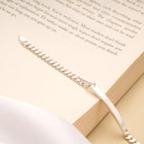 Modern Bar Curb Silver Men’s Bracelet
