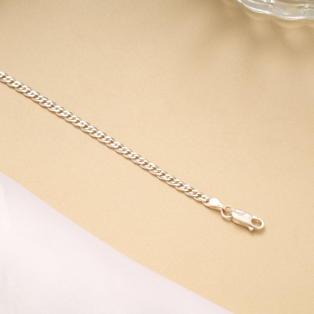 Interlocking Link Design Silver Men’s Bracelet