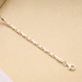 Minimalist Silver Geometric Square Link Bracelet