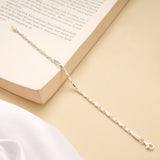 Minimalist Silver Geometric Square Link Bracelet