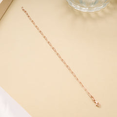 Fancy Silver Paper Link Rose Gold Bracelet