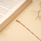 Dual Tone Beads Silver Rose Gold Bracelet