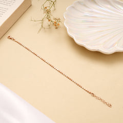 Dual Tone Beads Silver Rose Gold Bracelet
