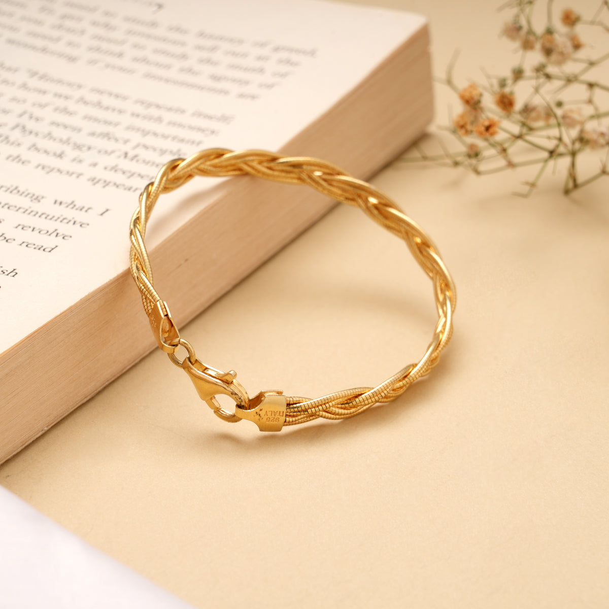 Cute Braided Design Gold Plated Bracelet
