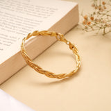 Cute Braided Design Gold Plated Bracelet