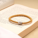 Modern Mesh Magnetic Lock Golden Bracelet
