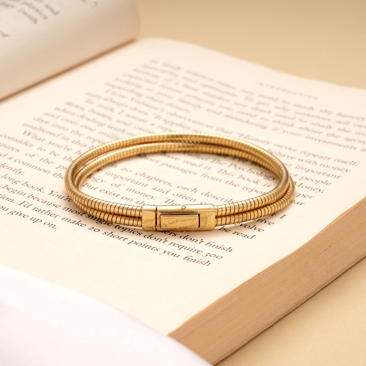 Classic Layered Twisted Design Golden Magnetic Bracelet