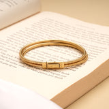 Classic Layered Twisted Design Golden Magnetic Bracelet